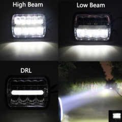 Square 5x7'' inch Led headlight for Jeep YJ Cherokee XJ Auto lighting system car accessories