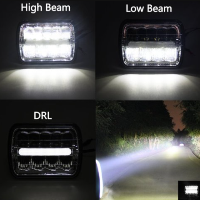 Square 5x7'' inch Led headlight for Jeep YJ Cherokee XJ Auto lighting system car accessories