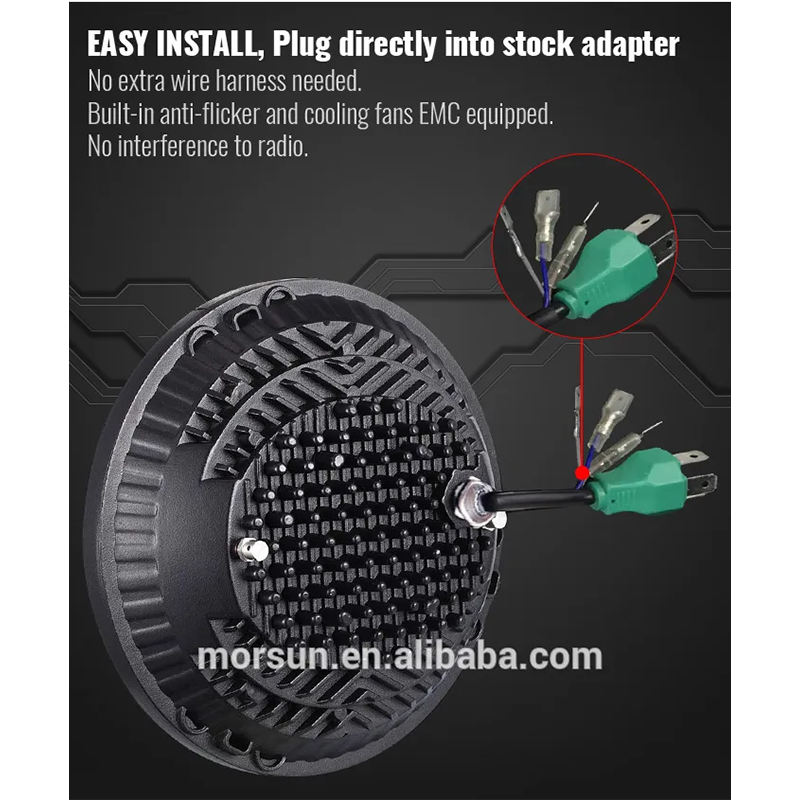 7 inch Round Jeep Jk Oem Led Headlights with Halo Lights Jeep Jk Factory Led Headlights Assembly