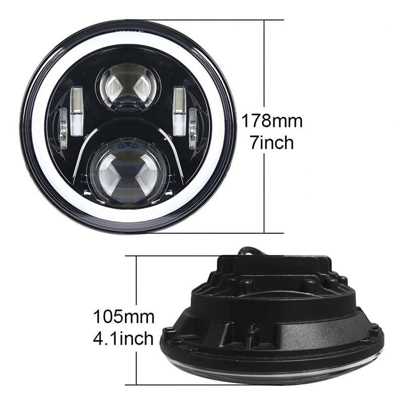 Newest 7" RGB headlight Blutooth Phone APP Control to Colors Change for Jeep Wrangler JK