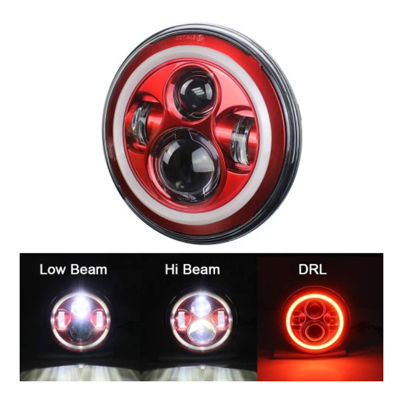Led Red Halo Lights for Jeep Wrangler JK TJ LJ Red Halo Headlights Jeep Wrangler hi/lo Beam DRL