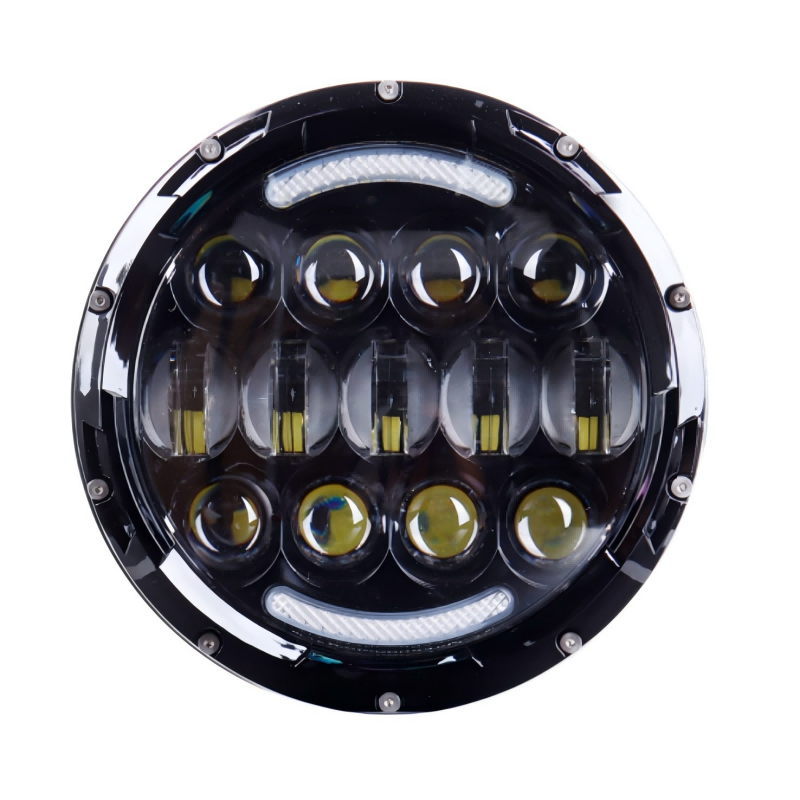 Morsun 7 Inch LED Round 105W Headlight DRL halo Ring Headlamp for Jeep Wrangler Car Motorcycle