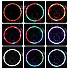 7 Inch RGB Headlight Phone APP Control 7" Round Headlight Halo Ring Lighting for Jeep Wrangler JK