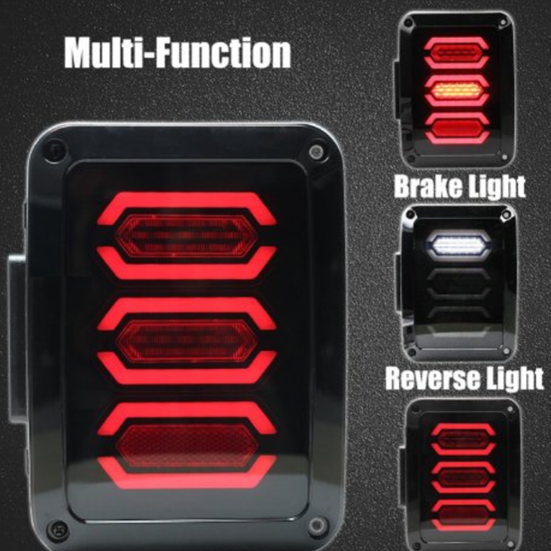 Smoked LED Tail Lights Brake/Reversing/Trun/Driving tail light for Jeep Wrangler JK