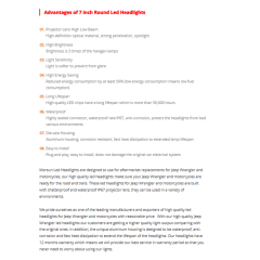 For Jeep Wrangler JK CJ TJ Headlight with Yellow Turning Signal Two Style Optional 7" LED Headlight for Bonniville for Harley Motorcycle