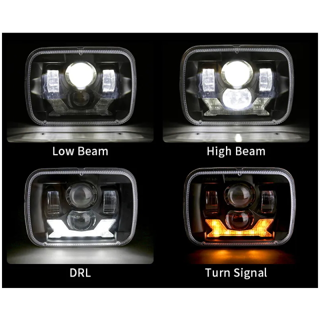 5x7 Lights Rectangular Right Hand Drive Jeep Cherokee Led Headlights RHD American Cars Jeep Wrangler Headlights