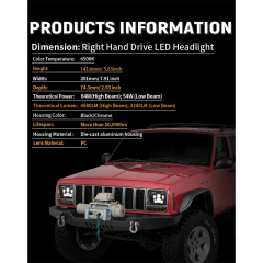 5x7 Lights Rectangular Right Hand Drive Jeep Cherokee Led Headlights RHD American Cars Jeep Wrangler Headlights