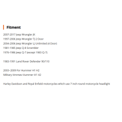 7 inch Round 2007-2017 Jeep Wrangler JK Led Halo Headlights with Amber Turn Signals