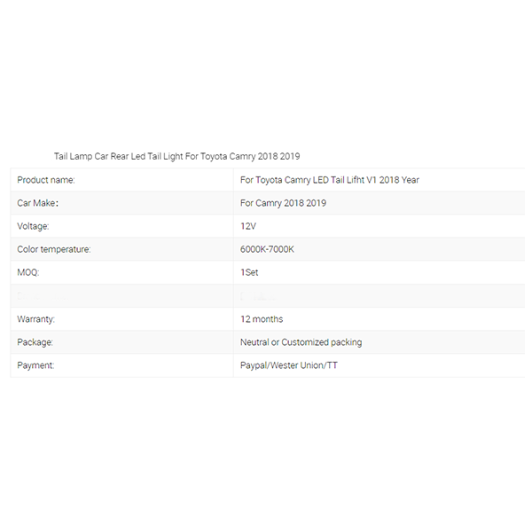 New Designed For Toyota Camry LED Tail Lights V3 2018-2021