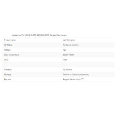 Headlamps For LEXUS IS-250 350 2006-2013 Car Led Rear Lamps