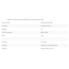 Taillights For LEXUS IS-series 2006-2012 Car Led Rear Lamps RGB