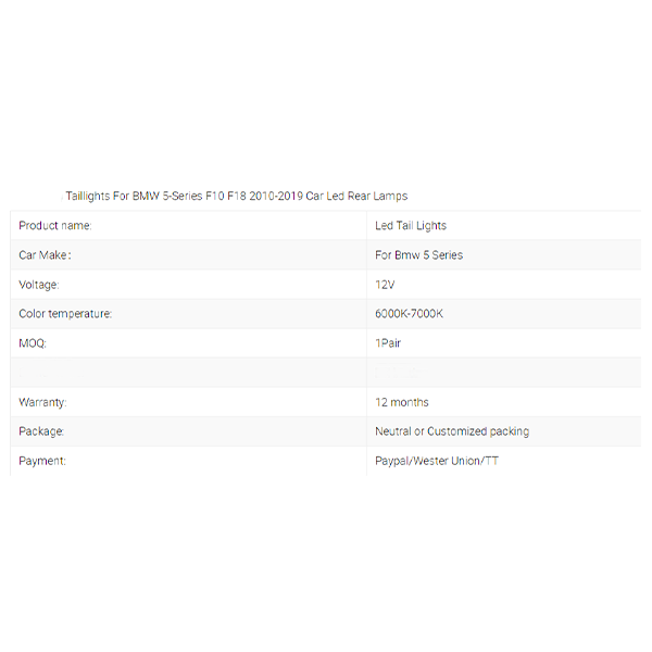 Taillights For BMW 5-series F10 F18 2010-2019 Car Led Rear Lamps