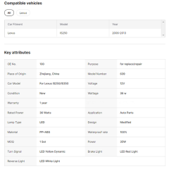 Manufacturer Start DRL Tail Lamp for IS350 LED Rear Lamp 2006-2012 LED Tail Lights for Lexus IS250
