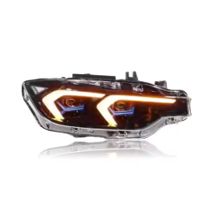 For 2013-2018 BMW 3 Series DRL Auto Lighting LED Headlights With Yellow & White Turn Signal ABS Material F30 F35 F80 LCI Models