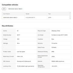 For A-class benz W177 2019+ Tail Lamp LED Tail Lights Assembly Auto Parts