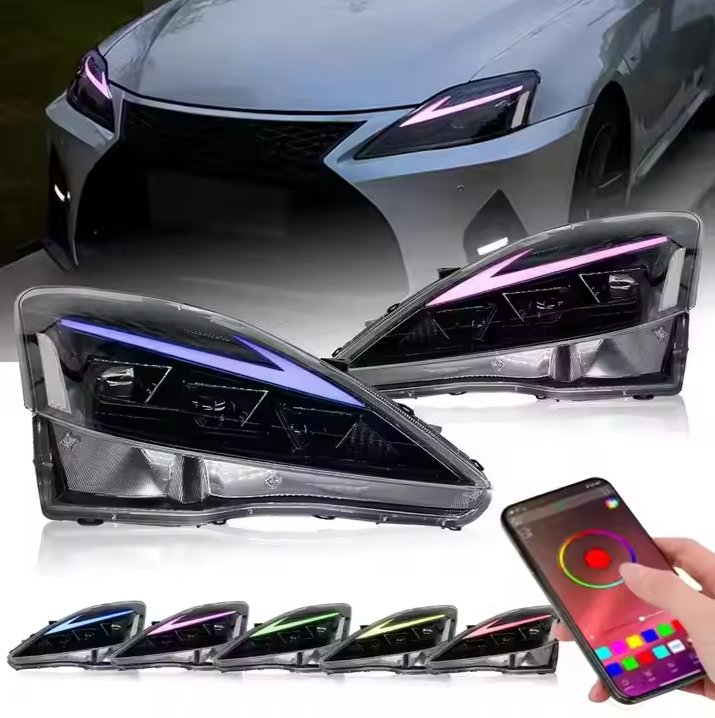 RGB LED Car Head LAMP DRL Start up Animation IS250 IS350 ISF 200d 2006-2013 Plug and Play Headlights for Lexus IS250