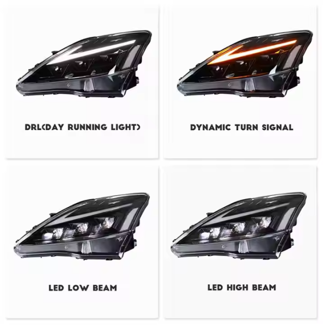 RGB LED Car Head LAMP DRL Start up Animation IS250 IS350 ISF 200d 2006-2013 Plug and Play Headlights for Lexus IS250
