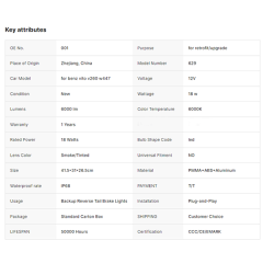 Rear Lamp Modified Led Tail Light for Mercedes Benz Vito V260 W447 12V IP68 Standard Carton Box Mercedes-benz 001