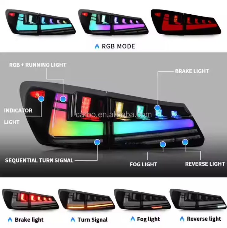 RGB Style Full LED Tail Lamp 2006-2012 IS250 IS350 ISF for Lexus IS Led Tail Light With Sequential Auto Parts