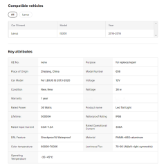 RGB Tail Lamp for Lexus Is 250 2013-2020 With Sequential Turn Signal Rear Lights Assembly