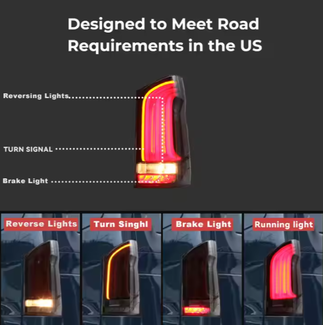 For Benz Vito W447 2016-2023 Car Taillight Lights LED Auto Flashing Signal Light Assembly Sell Well Accessories