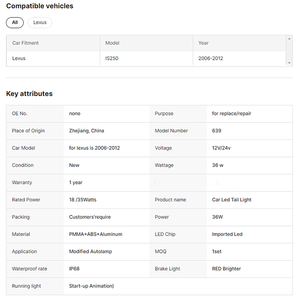 Running Light With Dynamic Animation for Lexus IS250 IS300 IS350 2006-2012 Led Tail Lamp Auto Accessory