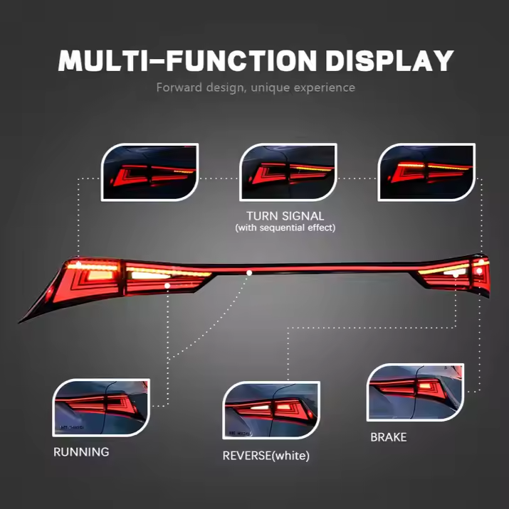 RGB LED Taillights for LEXUS IS250 300 350 2013-2020 Car Trunk Bar Light With Dynamic Animation Automobile Rear Lamp Assembly
