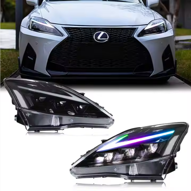 RGB LED Headlights Headlamp for Lexus IS 250/300 350 2006-2012 Sequential Front Lamp for IS Series Accessory