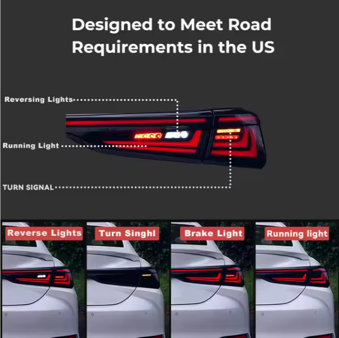 For Lexus ES ES200 250 350 300h 2018-2023 Through Taillight Taillamp LED Led Tail Lights Auto Accessories Spoiler Lamp