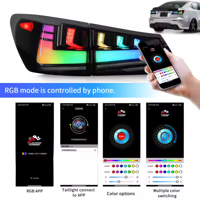 RGB LED Tail Lamp for LEXUS IS 250 300 350 2006 - 2012 Led Tail Lights With Sequential Turn Signal Auto Accessories