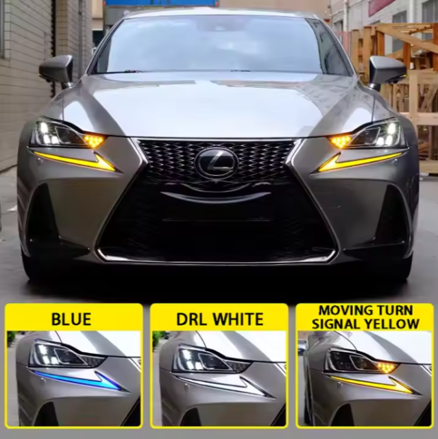 DRL RGB Led Daytime Running Light for lexus IS250 IS300 Led Head Lamp Assembly Front Bumper Light
