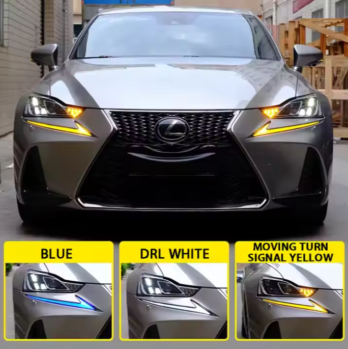 DRL RGB Led Daytime Running Light for lexus IS250 IS300 Led Head Lamp Assembly Front Bumper Light