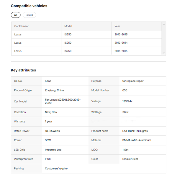Led Taillights With Sequential Turning Signal for Lexus IS250 IS300 IS350 2013-2020 Tail Lamp