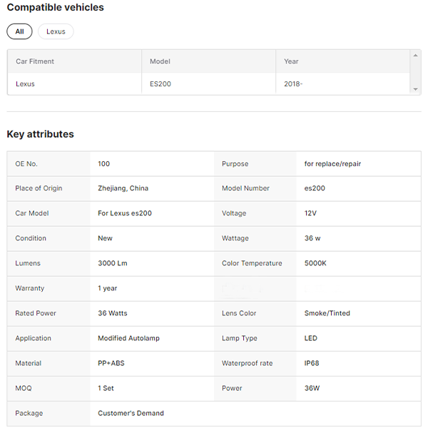 New Product Car LED Tail Light Lamp for Lexus ES200 ES300h Running Water Tail Lamp Assembly for Lexus ES300 2018-2024