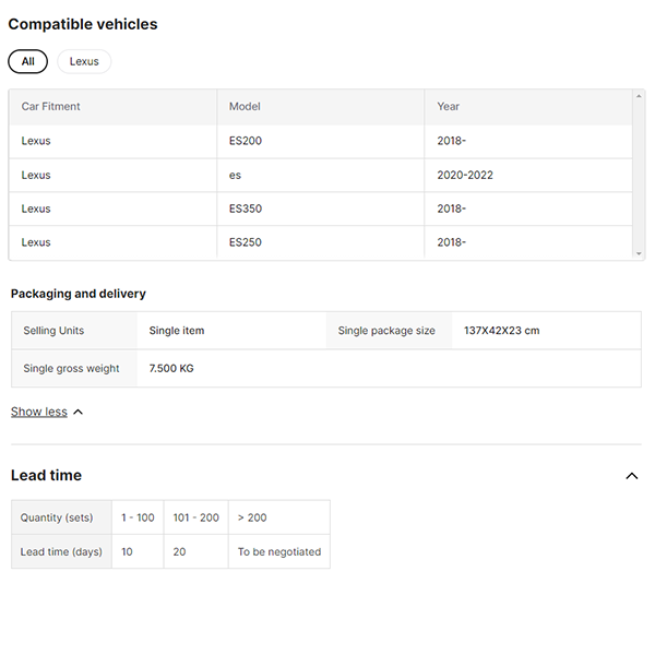 For Lexus ES ES200 250 350 300h 2018-2023 Through Taillight Taillamp LED Led Tail Lights Auto Accessories Spoiler Lamp