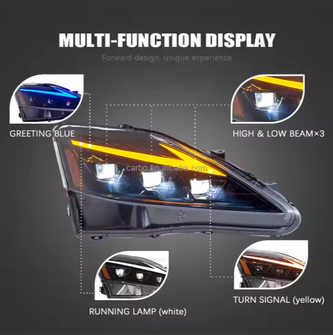 Start-up Blue Animation RGB LED Headlamp for Lexus IS250 IS300 IS350 2006-2012 Modified Full-LED Assembly for Front Car