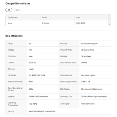 For 2013-2018 BMW 3 Series DRL Auto Lighting LED Headlights With Yellow & White Turn Signal ABS Material F30 F35 F80 LCI Models
