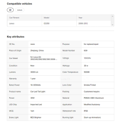 Running Light With Dynamic Animation for Lexus ES 200/240/250/300/350 Led Tail Lamp Auto Accessory
