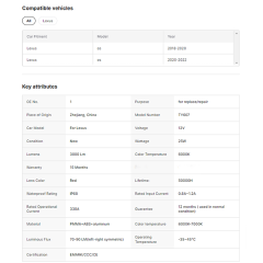 LED Tail Lamp for Lexus ES2018-2022 LED Taillight Assembly