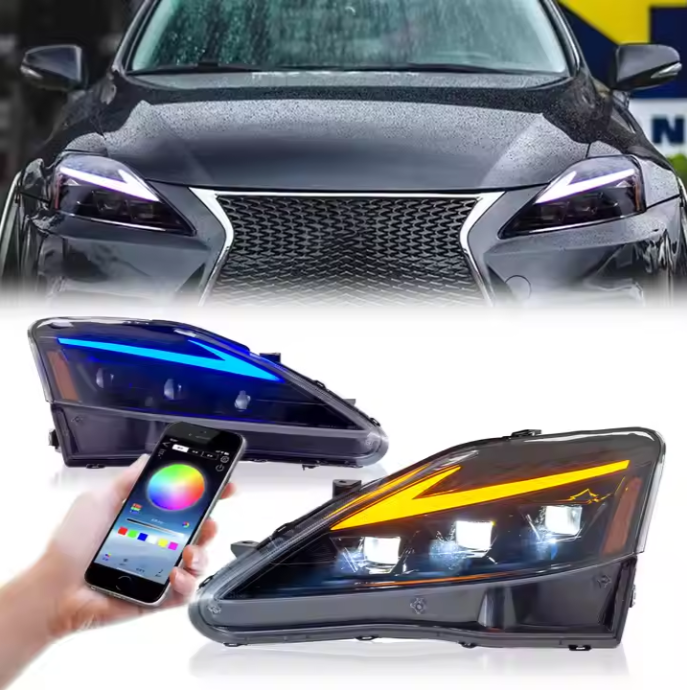 Start-up Blue Animation RGB LED Headlamp for Lexus IS250 IS300 IS350 2006-2012 Modified Full-LED Assembly for Front Car