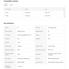 Led Taillights for Toyota Highlander 2016-2020 With Dynamic Start-up Animation Car Led Back Tail Lamp Assembly