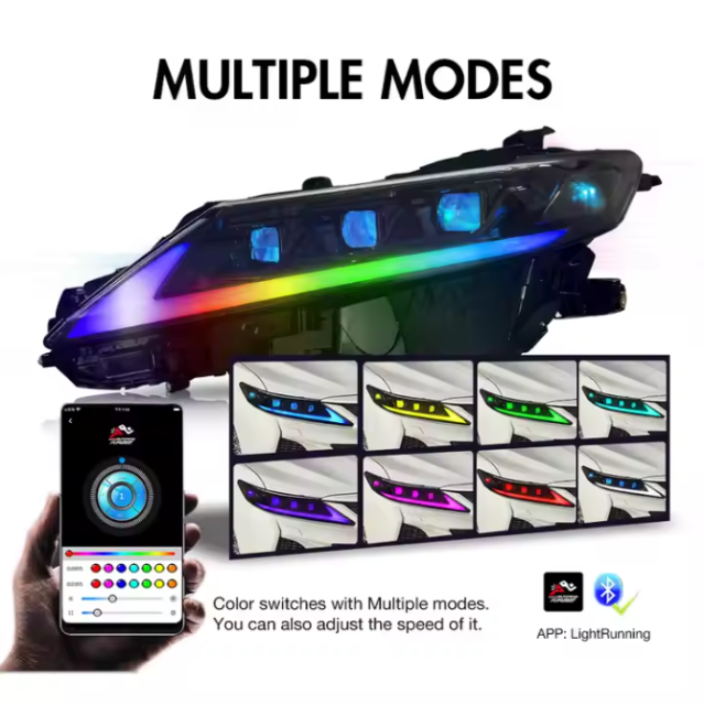 Factory RGB Style Headlamp For Toyota Camry 2018-2024 LE SE XLE XSE TRD Sedan High Blue Animation Start-Up Headlight Car