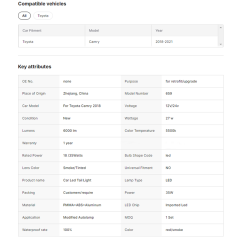 New LED Rear Tail Lamp for Toyota Camry 8th 2018-2022 Brake + Reverse + Fog Light Turn Signal Car LED Brake Reverse