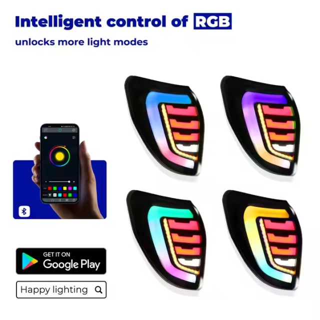 LED Tail Lamp for Toyota RAV4 2009-2012 Car LED Taillight, with Dynamic RGB Automatic Taillight Assembly