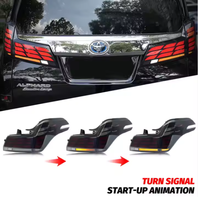 Auto Back Rear Spoiler Lamp 2015-2018 2019-2023 Year Smoke Red 12V LED Tail Lamp for TOYOTA ALPHARD VELLFIR 30 SERIES 35 SERIES