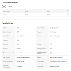 Modified Car Tail Light LED Tail Lamp for Toyota Rav4 2022 Year Rear Lamp