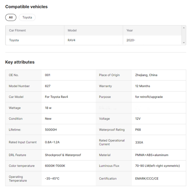 Modified Car Tail Light LED Tail Lamp for Toyota Rav4 2022 Year Rear Lamp