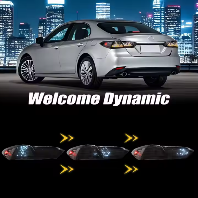 2018-2023 for Toyota Camry 8 Gen Th LE/SE/XLE/XSE/TRD RGB Digital LED Tail Lights Rear Lamps Smoke Lens ABS Material