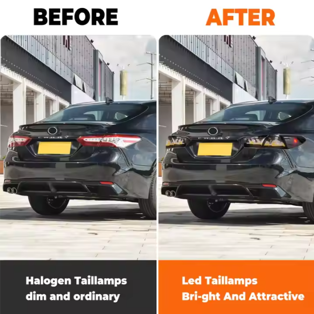 2018-2023 Car Rear Lamps for Toyota Camry 8 Gen Th LE/SE/XLE/XSE/TRD RGB Digital LED Tail Lights Smoke Lens