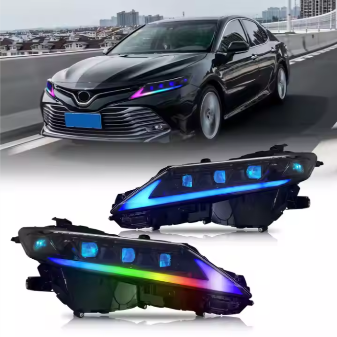 Factory RGB Style Headlamp For Toyota Camry 2018-2024 LE SE XLE XSE TRD Sedan High Blue Animation Start-Up Headlight Car